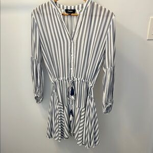 Blue and white Striped Button-Down Dress